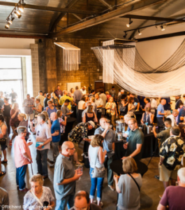 Grand tasting at Foundry Vineyard, overhead shot of crowd