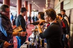 Shot of wine being poured at McCaw Hall