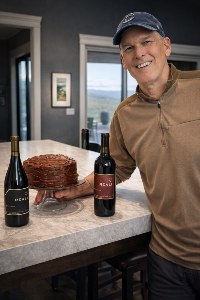 Chocolate cake wine pairing with REALI Family Vineyard Cabernet Sauvignon
